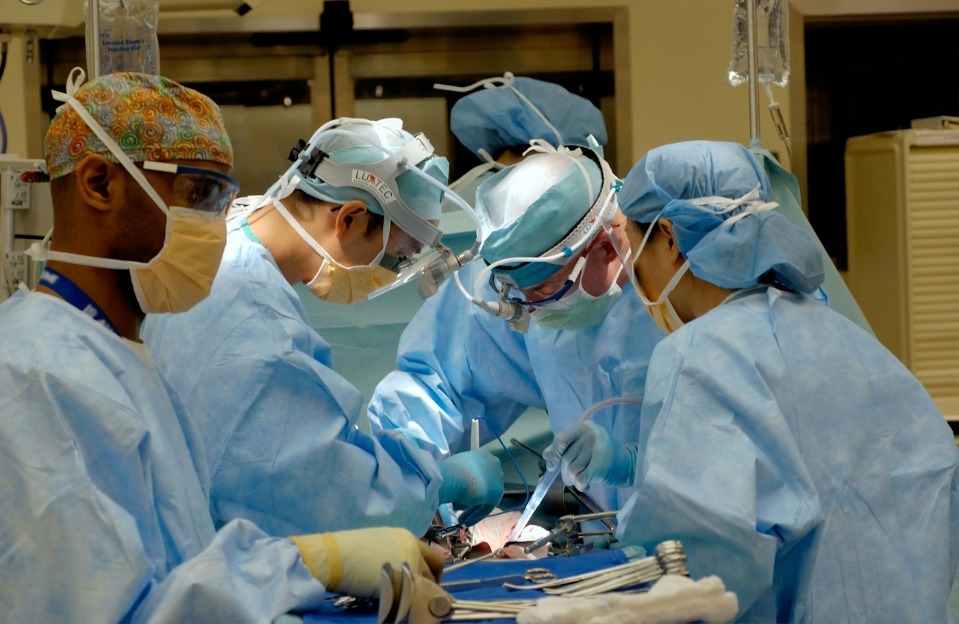 Clinical team during an urgent procedure